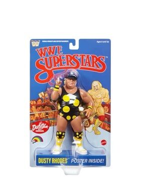 LJN WWE Superstars Dusty Rhodes Action Figure Blue Card